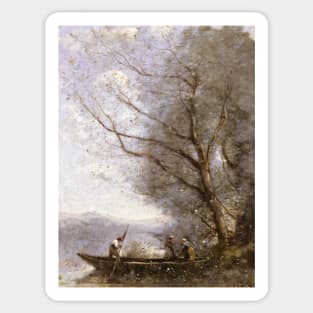 The Ferryman by Jean-Baptiste-Camille Corot Sticker